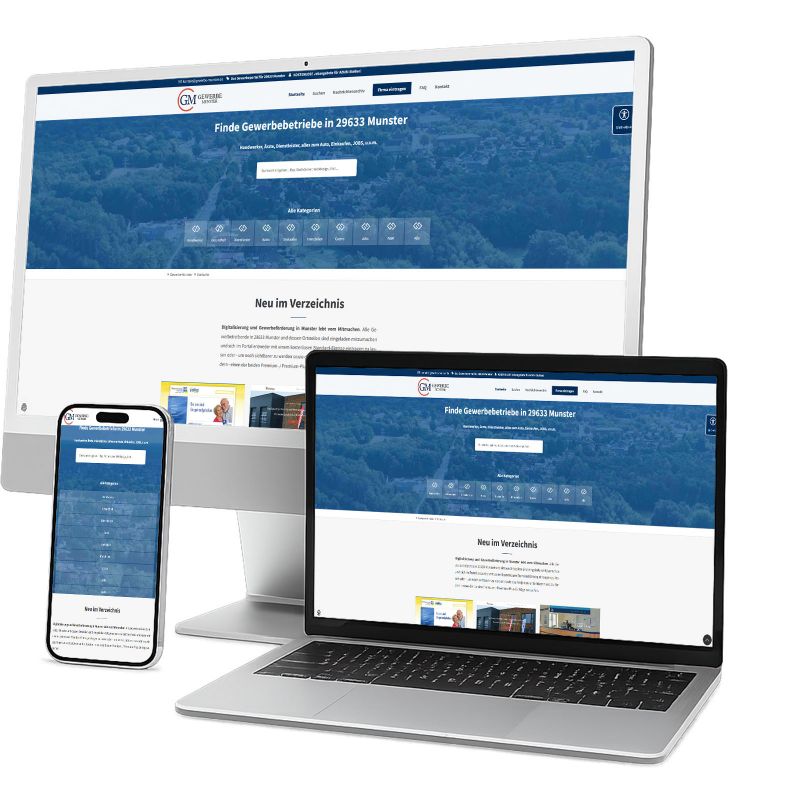 Websiteprojekt edm-service Marco Pracht: Gewerbeportal Munster