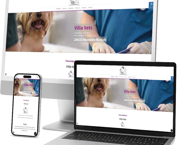 Websiteprojekt edm-service Marco Pracht: Tierarztpraxis VillaVets